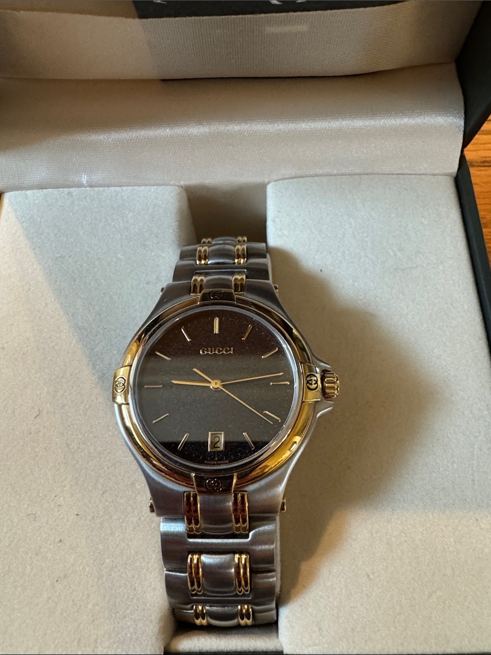 Gucci Two-Tone Stainless Steel Watch - Black Dial